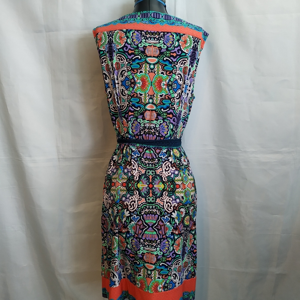 Premise Dress P L Tie Belt Faux Wrap knee party - Picture 6 of 12